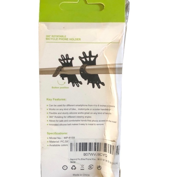 360 Rotatable Bicycle Smart Phone Holder 4-6” Hands Free Phone Access Black - Picture 3 of 4